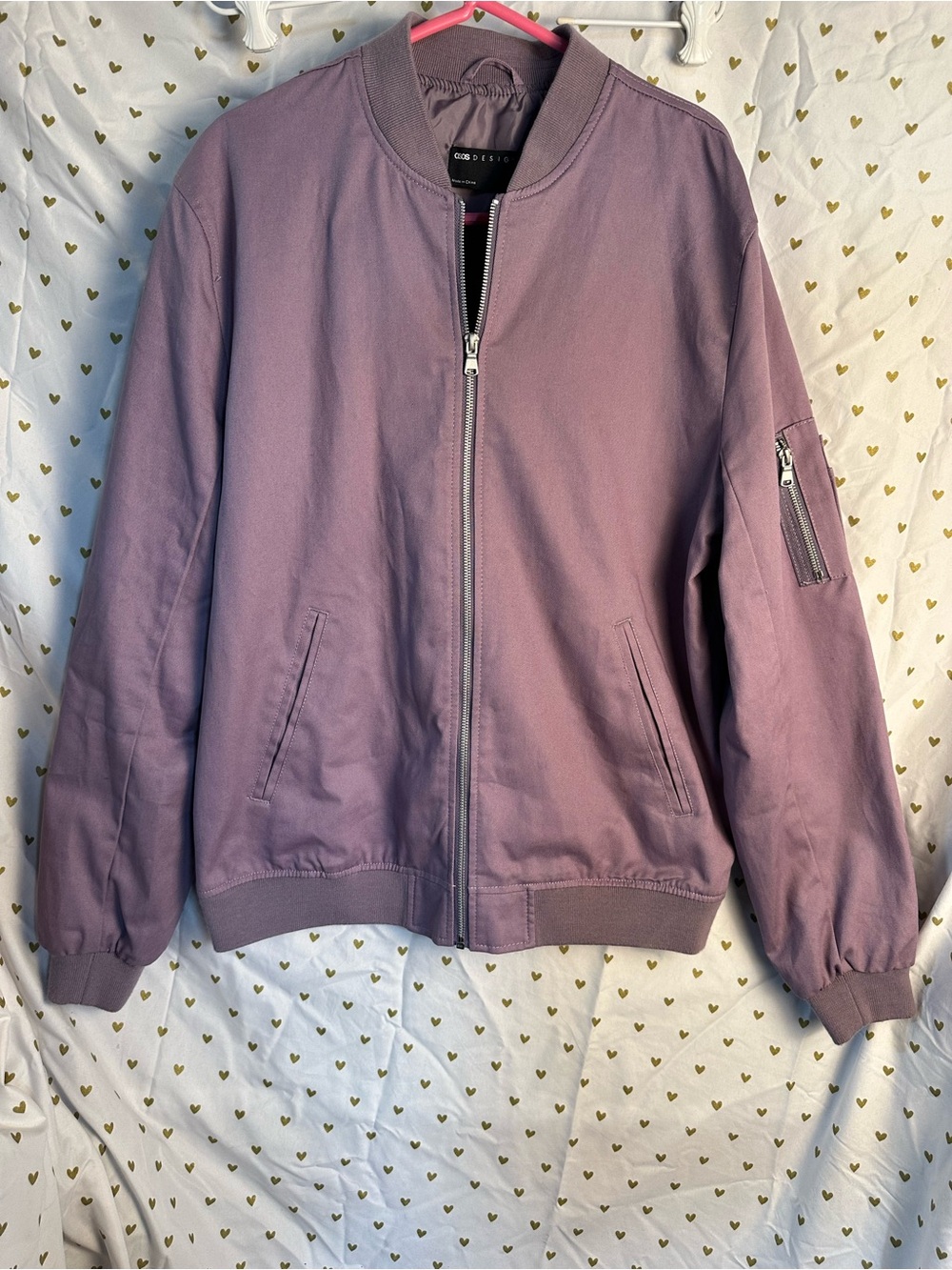 ASOS DESIGN Mauve Purple Bomber Jacket - Size L
